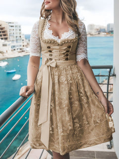Mirjam | Damen Traditionelles Trachten Dirndl in Khaki