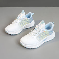 Damen Sportliche Freizeitsneaker mit atmungsaktivem Mesh-Obermaterial und dämpfender Sohle in Blau