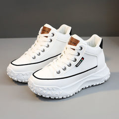 Damen Sportliche High-Top Sneakers mit rutschfester Gummisohle und hohem Tragekomfort in Weiß