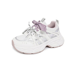 Damen Komfortable Lauf-Sneaker mit atmungsaktiver Netz-Oberfläche und dämpfender Sohle in Lila