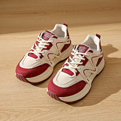 Damen Sportliche Lauf Sneakers mit ergonomischer Dämpfung und modischem Design in Rot