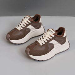 Damen Komfortable Sneakers mit warmem Innenfutter in Camel