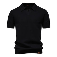 Ulrich – Strukturiertes Polo-Shirt in Schwarz