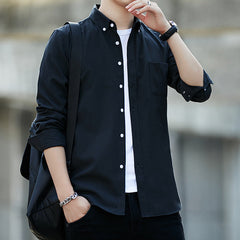 Sven | Herren Slim Button-Down Hemd in Schwarz
