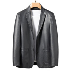 Enzo | Herren Öko-Leder Blazer in Grau