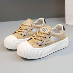 Damen Sportliche Sneaker mit atmungsaktiver Mesh-Oberfläche und flexiblem Design in Khaki