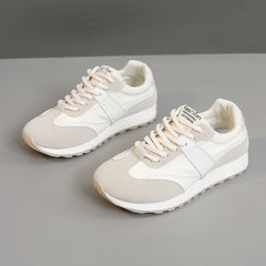 Damen modische Lauf- und Freizeitschuhe mit atmungsaktivem Obermaterial und bequemer Dämpfung in Beige