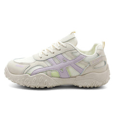 Damen Sportliche Sneaker mit atmungsaktivem Netzmaterial und dämpfender Laufsohle in Hellviolett
