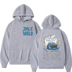 Damen Kapuzenpullover mit kreativem Grafikdesign und inspirierendem Schriftzug in Grau