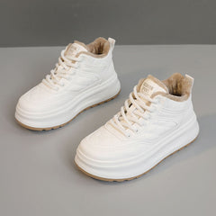 Damen Sportliche High-Top Sneakers mit dämpfendem Innenfutter und robustem Design in Beige