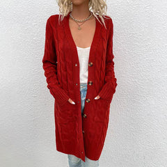 DamenMODE CARDIGAN PULLOVER | MODERNER STIL, KOMFORTABEL, VIELSEITIG in Rot