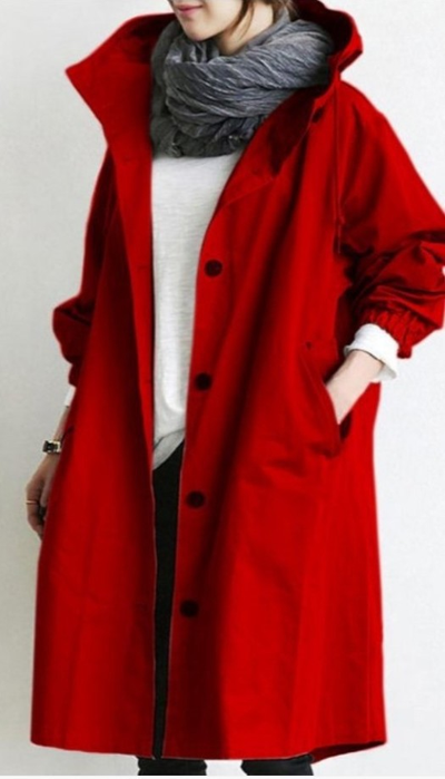 Damen Regenjacke | Mit Knopfverschluss Vorne