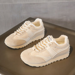 Damen Komfortable Winter Sneakers mit weichem Fleecefutter in Beige