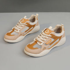 Damen atmungsaktive Sneakers mit dämpfender Laufsohle in Orange