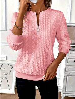 Damen PULLOVER MIT REISSVERSCHLUSS | MODERNER KOMFORT GARANTIERT in Rosa