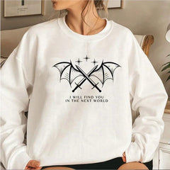 Damen Sweatshirt mit künstlerischem Grafikdesign und inspirierendem Schriftzug in Weiß
