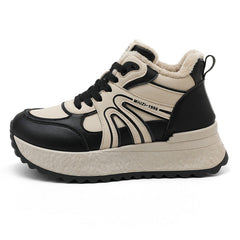 Damen Hochwertige Trend-Sneaker mit warmem Innenfutter und rutschfester Sohle in Schwarz