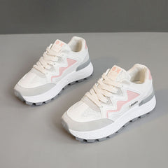 Damen Sportliche Freizeitsneaker mit atmungsaktiver Mesh-Oberfläche und dämpfender Laufsohle in Rosa