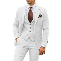 Herrenanzug Slim Fit für Hochzeitsgäste | 3-teilig in Weiß