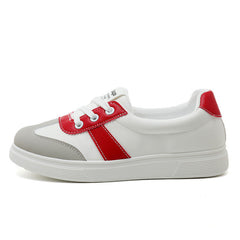 Damen sportliche Sneaker mit atmungsaktiver Sohle und modischem Design in Weiß-Rot