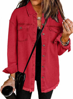 Helene™ | Zeitlose Jeansjacke für jeden Tag in Rot