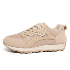 Damen Sportliche Freizeitschuhe mit atmungsaktiven Mesh-Einsätzen und dämpfender Laufsohle in Khaki