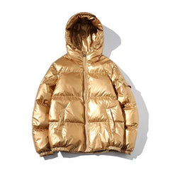 Greta | Gefütterte Thermo Steppjacke in Gold mit Kapuze