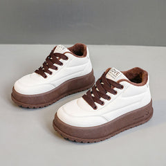 Damen Winterliche High-Top Sneakers mit Fleece-Innenfutter in Beige