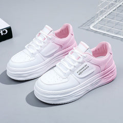 Damen modische Plateau Sneakers mit komfortabler Dämpfung in Rosa