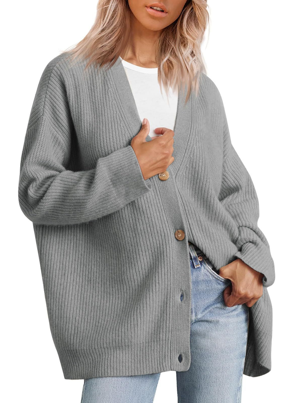 Damen-Strickjacke in Übergrößer | Gestreift