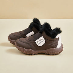 Damen Winter Sneaker mit flauschigem Innenfutter und rutschfester Sohle in Braun