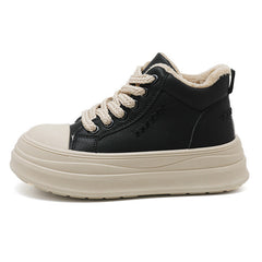 Damen High-Top Sneakers mit warmem Fleece-Innenfutter und rutschfester Laufsohle in Schwarz