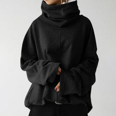Übergroße Pullover mit Rollkragen in Schwarz
