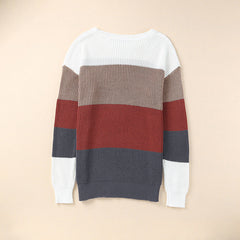 Damen FARBLOCK STRICKPULLOVER | MODERNER, BEQUEMER STIL in Rot