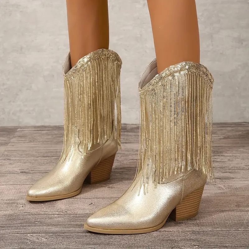 Mittlere Wade Cowboy Stiefel Für Damen| Absatz