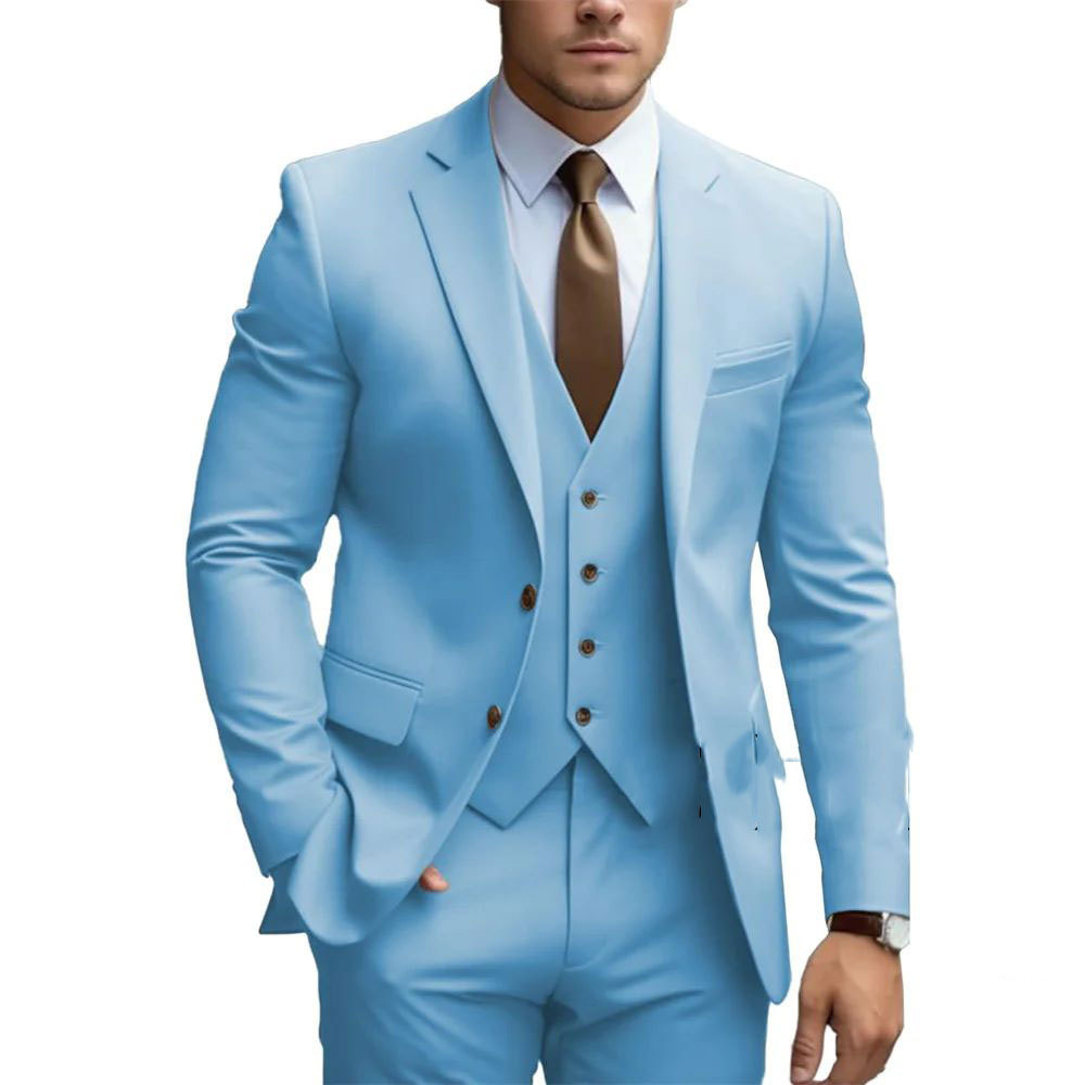 Eleganter Slim Fit Hochzeitsgastanzug für Herren | Jacke, Weste und Hose