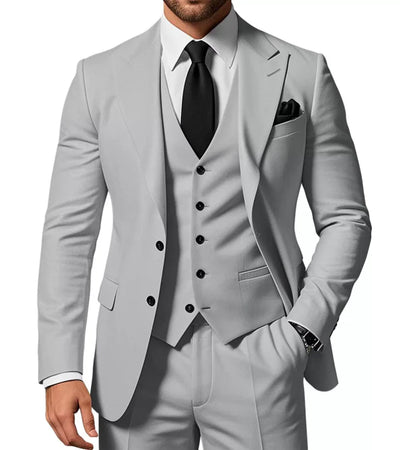 Herren Slim Fit 3-Dreiteiler Satz | Hochzeitsgast Anzug