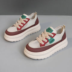 Damen Sportliche Chunky Sneakers mit atmungsaktivem Obermaterial und dämpfender Sohle in Kardinalrot