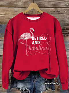 Damen Sweatshirt mit einzigartigem Flamingo-Motiv und inspirierendem Aufdruck in Rot