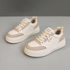 Damen modische Sneakers mit dämpfender Laufsohle und atmungsaktivem Obermaterial in Beige