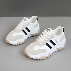 Damen Sportliche Sneaker mit atmungsaktiver Oberflächenstruktur und rutschfester Laufsohle in Aprikose