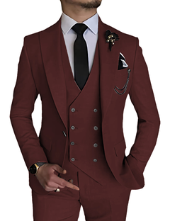 Stilvoller Hochzeitsgastanzug für Herren | Slim Fit in Burgunder