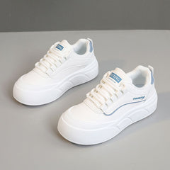 Damen Trendige Plateau Sneakers mit bequemer Dämpfung in Weiß
