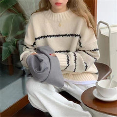 Amelie | Moderner Damen-Strickpullover cozy & stylisch in Weiss