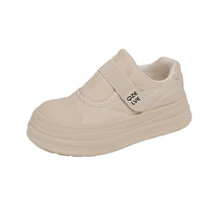 Damen modische Slip-On Sneakers mit praktischen Klettverschluss und dämpfender Laufsohle in Khaki