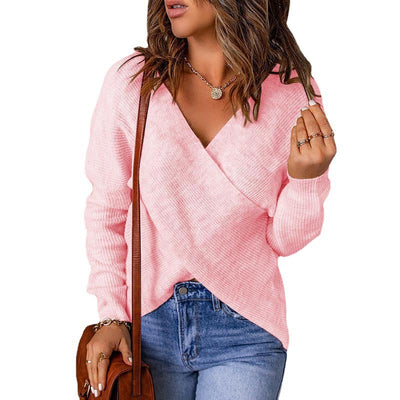 Damen KREUZ STRICKPULLOVER | MODERNER, BEQUEMER STIL