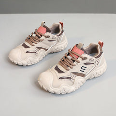 Damen Sportliche Sneakers mit atmungsaktivem Mesh-Obermaterial und strapazierfähiger Laufsohle in Khaki