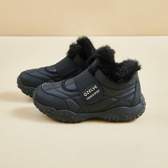 Damen Winter Sneaker mit flauschigem Innenfutter und rutschfester Sohle in Schwarz