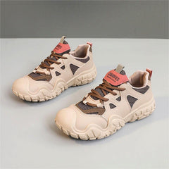 Damen Sportliche Sneakers mit atmungsaktivem Mesh-Obermaterial und komfortabler dämpfender Sohle in Khaki