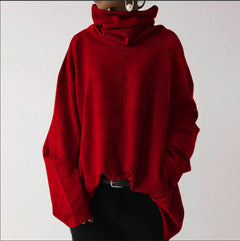 Übergroße Pullover mit Rollkragen in Rot